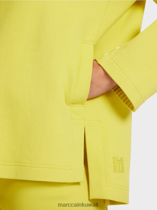 Marc Cain سترة نسائية مع غطاء محرك السيارة LVN0D61227 ملابس الكبريت الأخضر