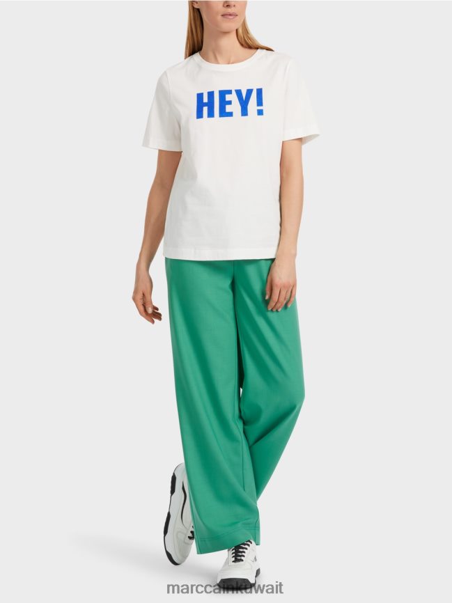 Marc Cain تيشيرت "إعادة التفكير معًا" لامع LVN0D61229 ملابس أبيض مصفر