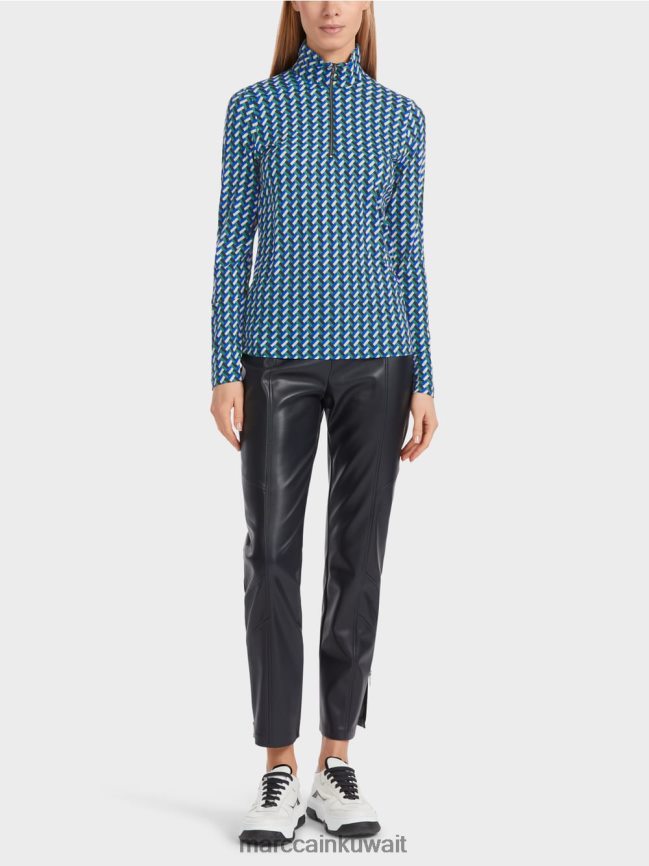 Marc Cain تي شيرت منقوش بياقة واقفة LVN0D61231 ملابس المينا