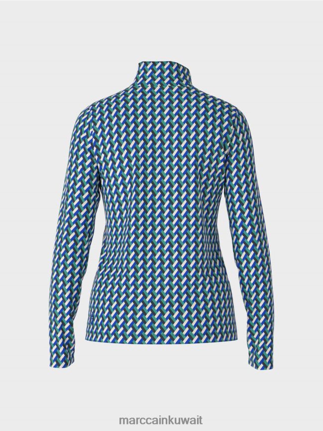 Marc Cain تي شيرت منقوش بياقة واقفة LVN0D61231 ملابس المينا