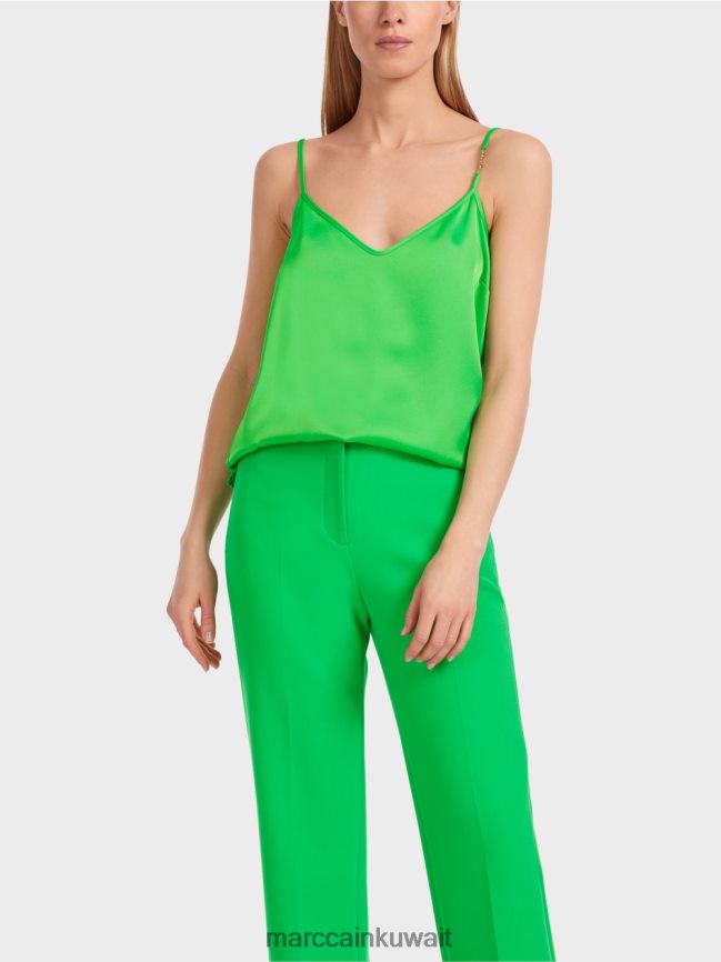 Marc Cain أعلى مع سلسلة نحيلة LVN0D61246 ملابس التفاح الأخضر الداكن