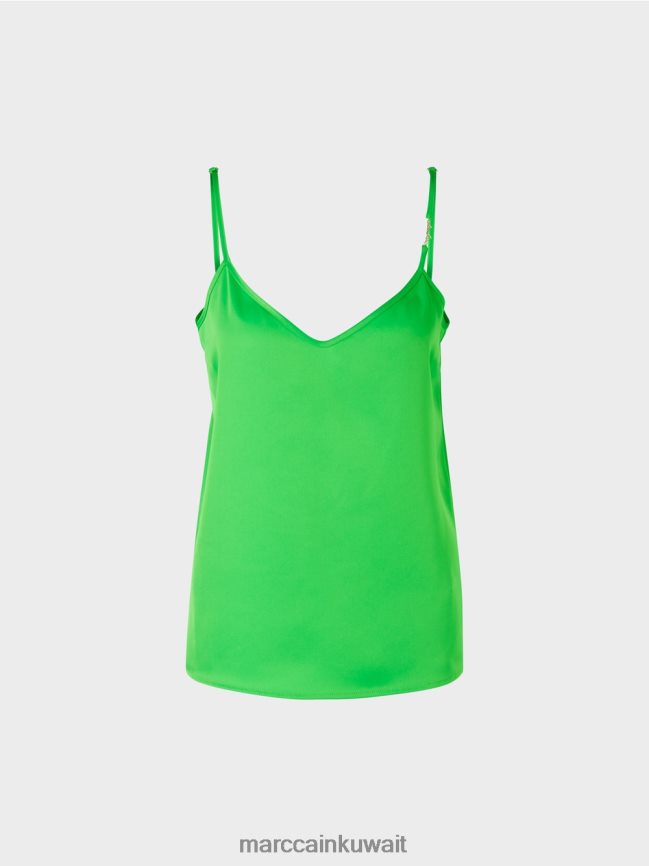 Marc Cain أعلى مع سلسلة نحيلة LVN0D61246 ملابس التفاح الأخضر الداكن