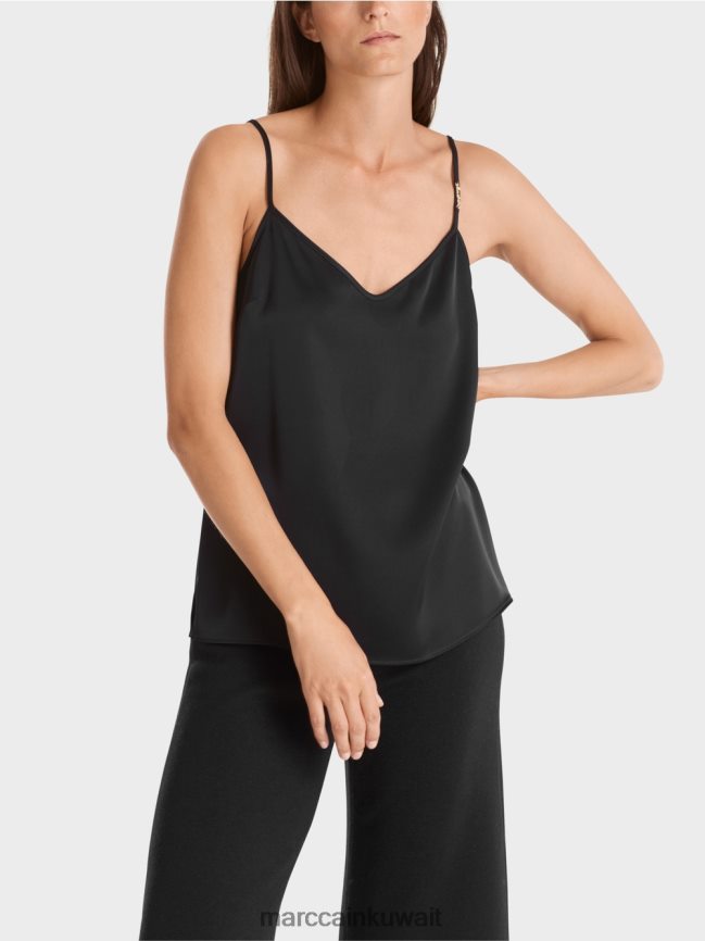 Marc Cain أعلى مع سلسلة نحيلة LVN0D61248 ملابس أسود