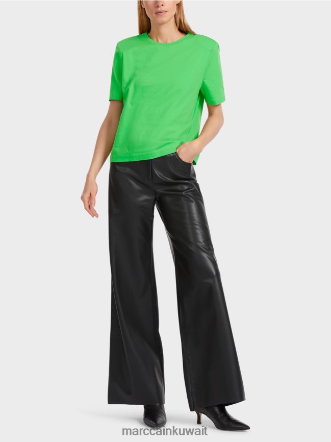 Marc Cain تي شيرت بقصة يشبه الصندوق LVN0D61249 ملابس التفاح الأخضر الداكن