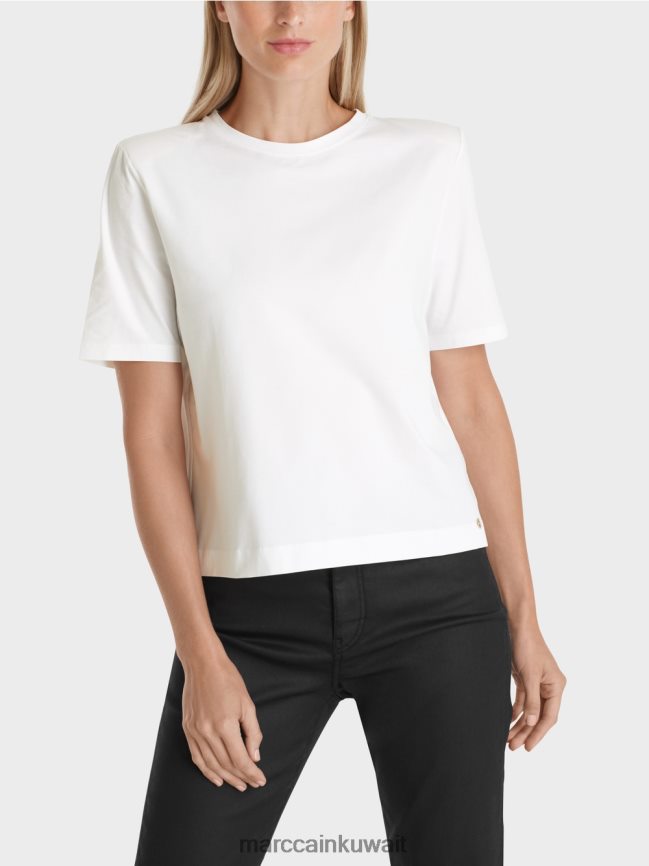 Marc Cain تي شيرت بقصة يشبه الصندوق LVN0D61250 ملابس أبيض