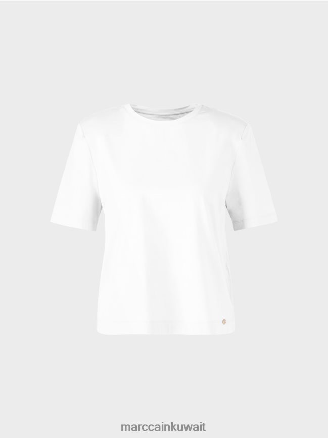Marc Cain تي شيرت بقصة يشبه الصندوق LVN0D61250 ملابس أبيض
