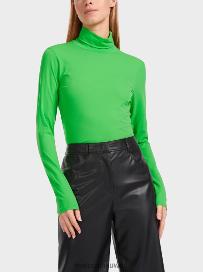 Marc Cain تي شيرت برقبة دائرية LVN0D61253 ملابس التفاح الأخضر الداكن