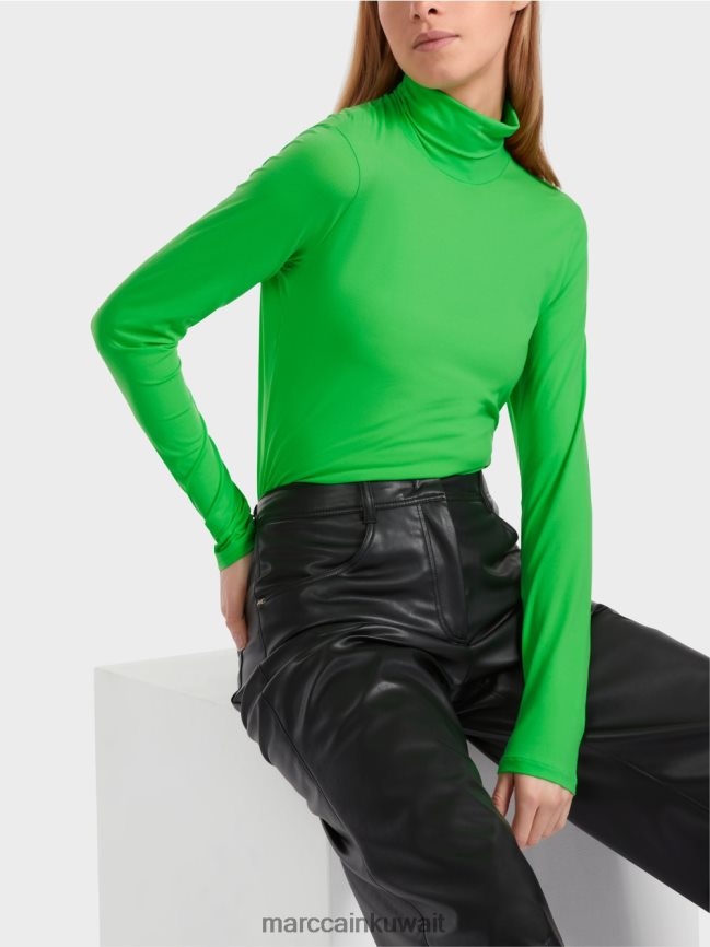 Marc Cain تي شيرت برقبة دائرية LVN0D61253 ملابس التفاح الأخضر الداكن