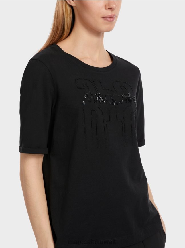 Marc Cain تي شيرت مع زين LVN0D61262 ملابس أسود