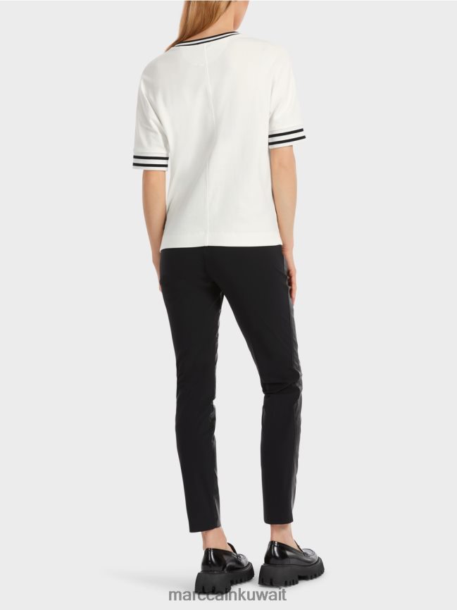 Marc Cain تي شيرت بأكمام كيمونو LVN0D61264 ملابس أبيض مصفر