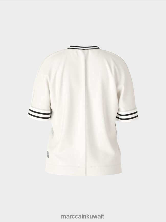 Marc Cain تي شيرت بأكمام كيمونو LVN0D61264 ملابس أبيض مصفر