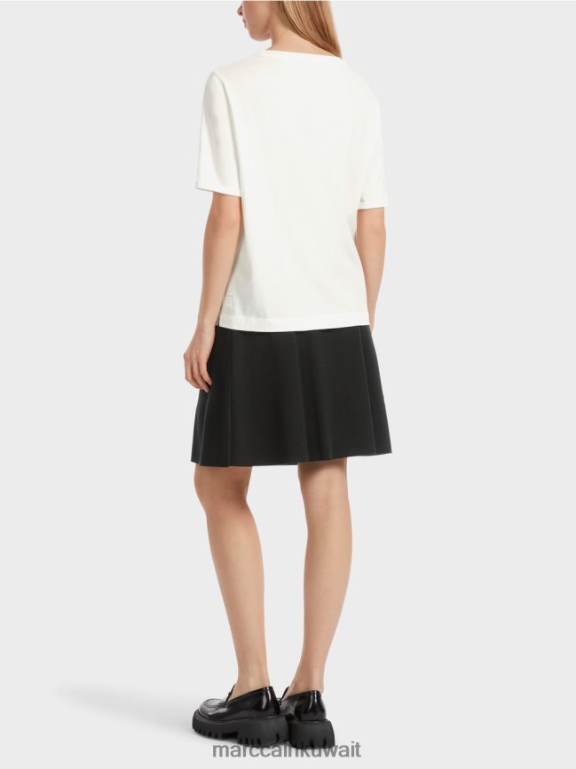 Marc Cain تي شيرت مع زين LVN0D61265 ملابس أبيض مصفر