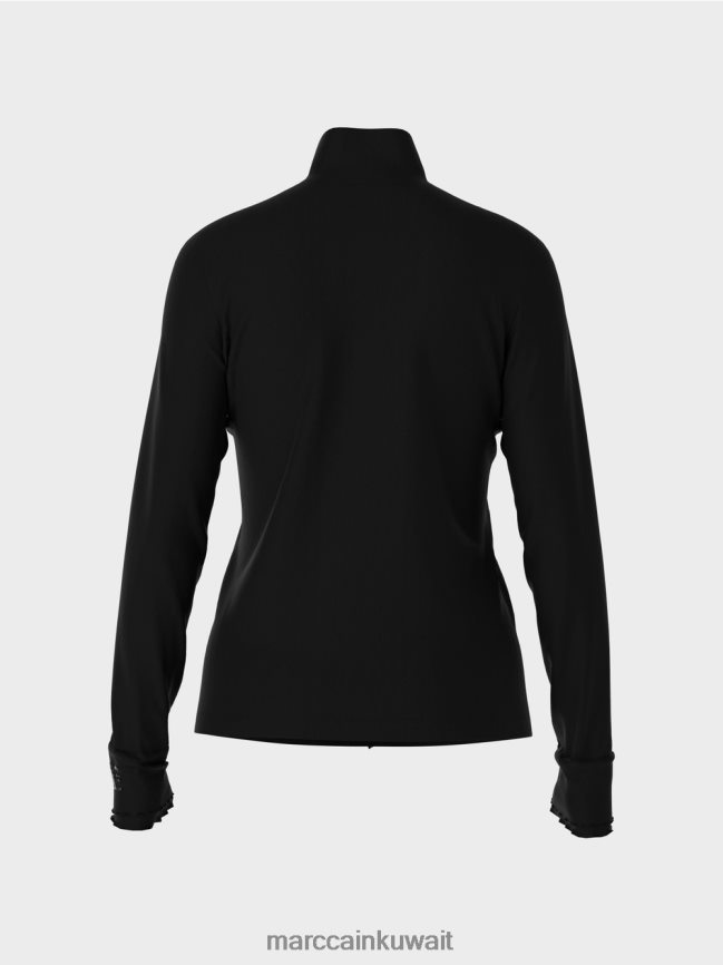 Marc Cain قميص بأكمام طويلة وياقة واقفة LVN0D61266 ملابس أسود