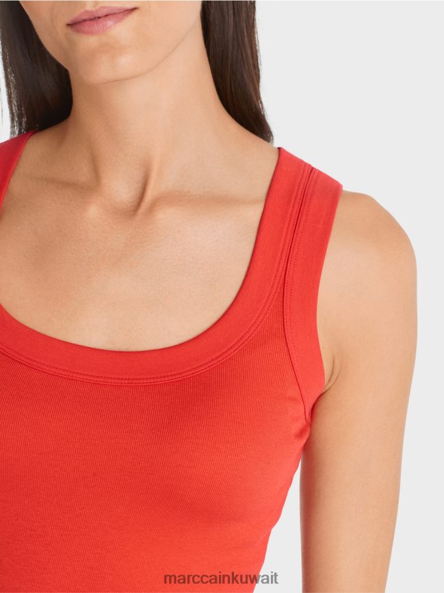 Marc Cain جزء علوي من القطن بدون أكمام LVN0D61269 ملابس كامباري