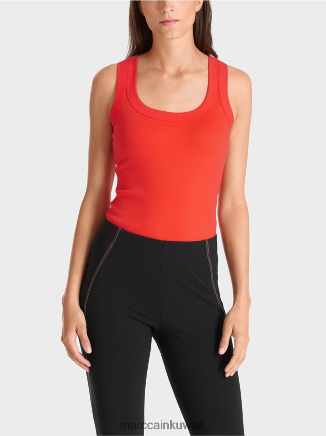 Marc Cain جزء علوي من القطن بدون أكمام LVN0D61269 ملابس كامباري