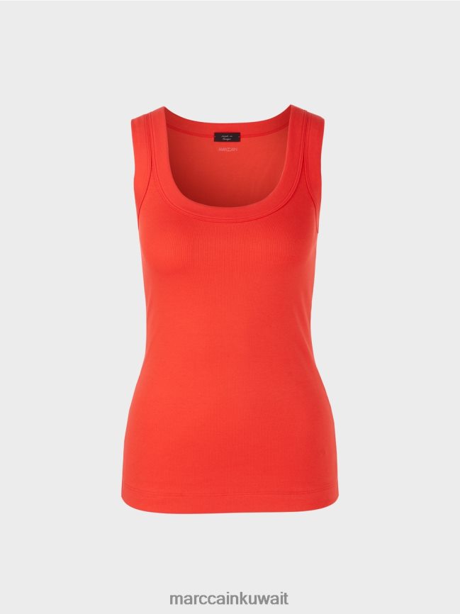 Marc Cain جزء علوي من القطن بدون أكمام LVN0D61269 ملابس كامباري
