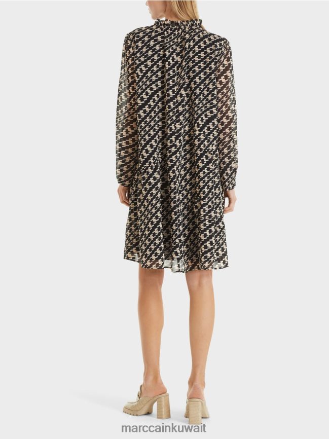 Marc Cain فستان بنمط رسومي LVN0D6126 ملابس أسود