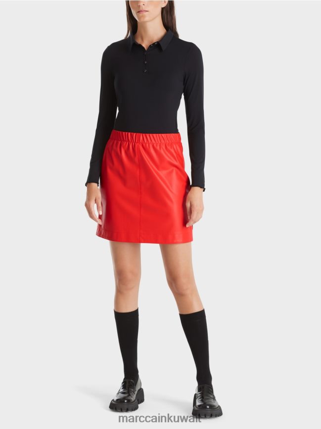 Marc Cain قميص بولو من الجيرسيه المضلع LVN0D61270 ملابس أسود