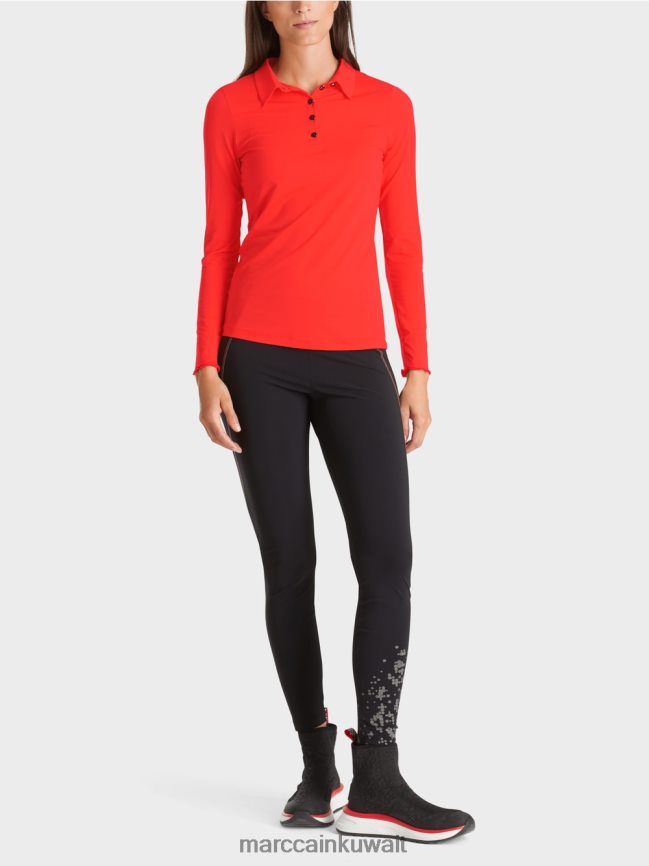 Marc Cain قميص بولو من الجيرسيه المضلع LVN0D61271 ملابس كامباري