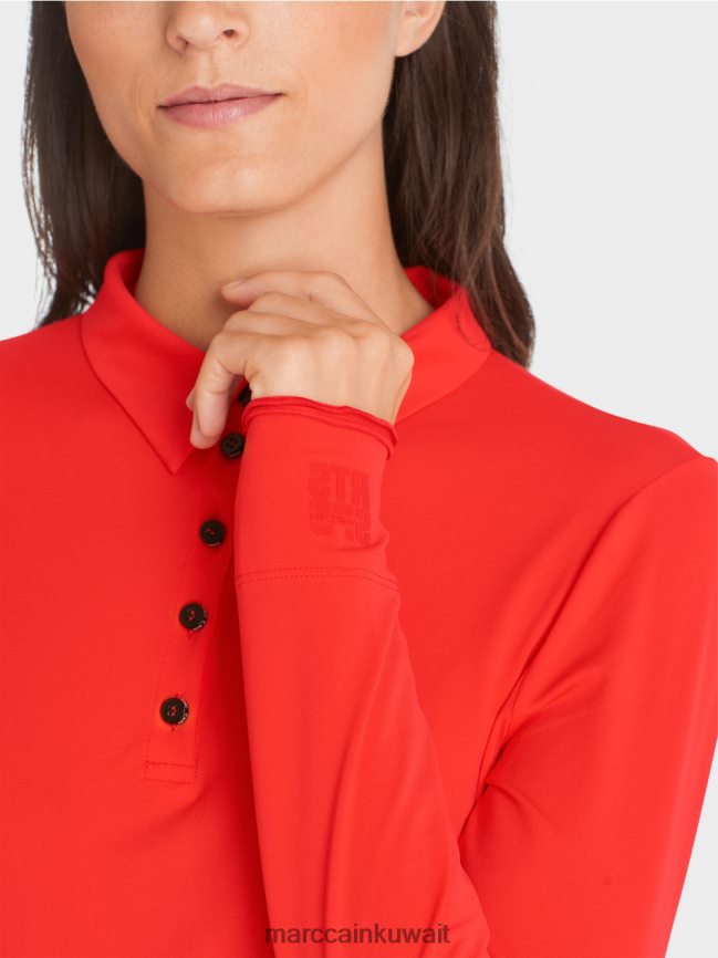 Marc Cain قميص بولو من الجيرسيه المضلع LVN0D61271 ملابس كامباري