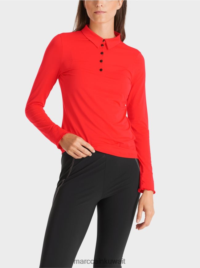 Marc Cain قميص بولو من الجيرسيه المضلع LVN0D61271 ملابس كامباري