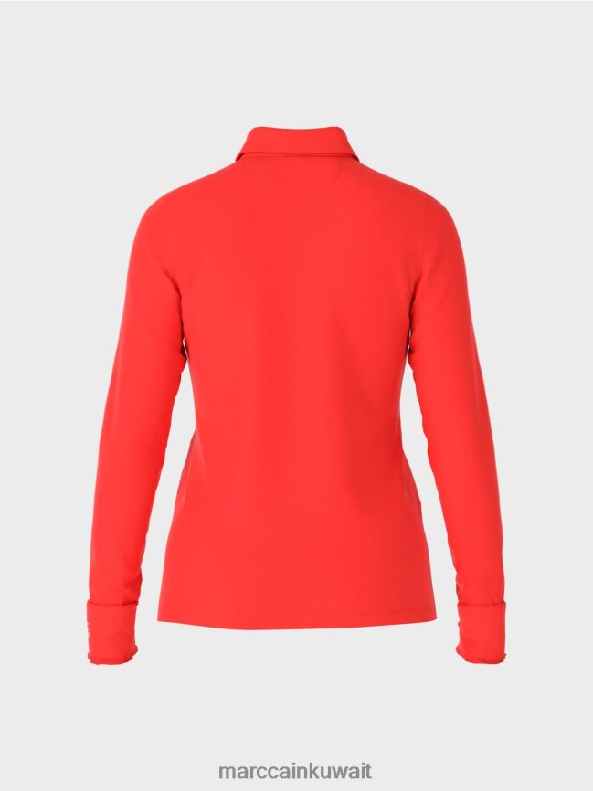 Marc Cain قميص بولو من الجيرسيه المضلع LVN0D61271 ملابس كامباري