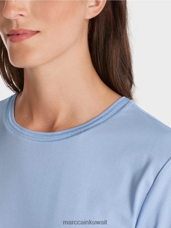 Marc Cain تيشيرت بياقة دائرية واسعة LVN0D61274 ملابس سماء الصيف المظلمة