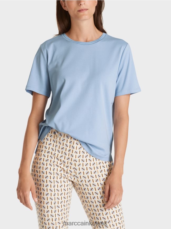 Marc Cain تيشيرت بياقة دائرية واسعة LVN0D61274 ملابس سماء الصيف المظلمة