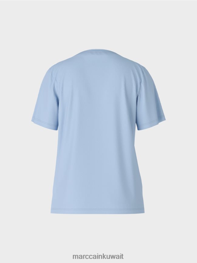 Marc Cain تيشيرت بياقة دائرية واسعة LVN0D61274 ملابس سماء الصيف المظلمة