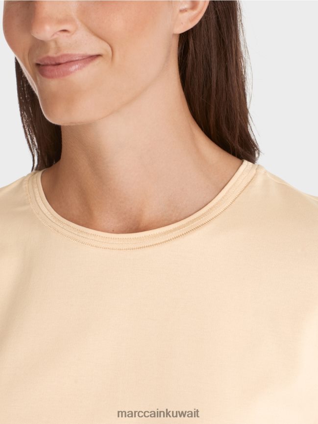 Marc Cain تيشيرت بياقة دائرية واسعة LVN0D61275 ملابس كريم غامق