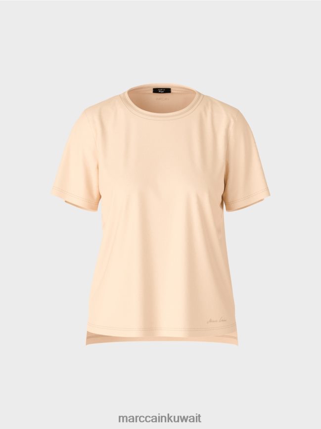 Marc Cain تيشيرت بياقة دائرية واسعة LVN0D61275 ملابس كريم غامق