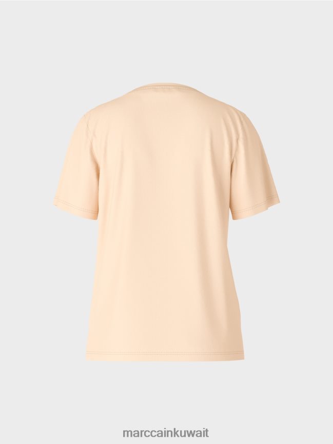 Marc Cain تيشيرت بياقة دائرية واسعة LVN0D61275 ملابس كريم غامق