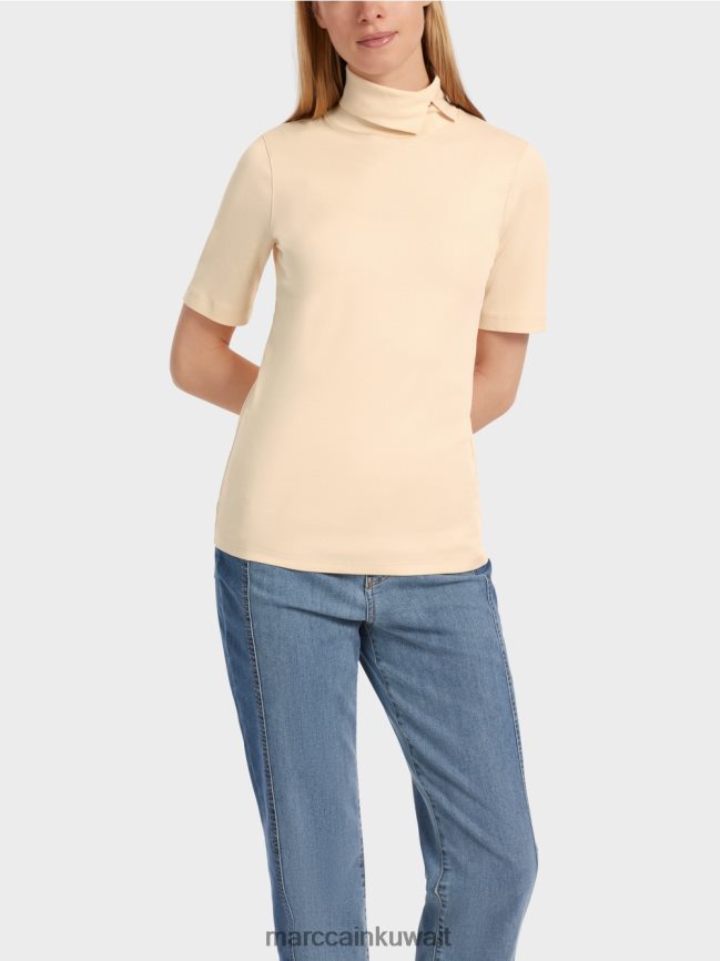 Marc Cain تي شيرت برقبة دائرية LVN0D61282 ملابس كريم غامق