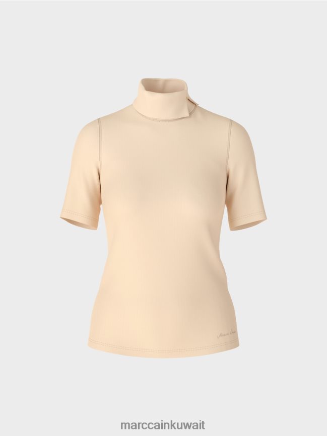 Marc Cain تي شيرت برقبة دائرية LVN0D61282 ملابس كريم غامق