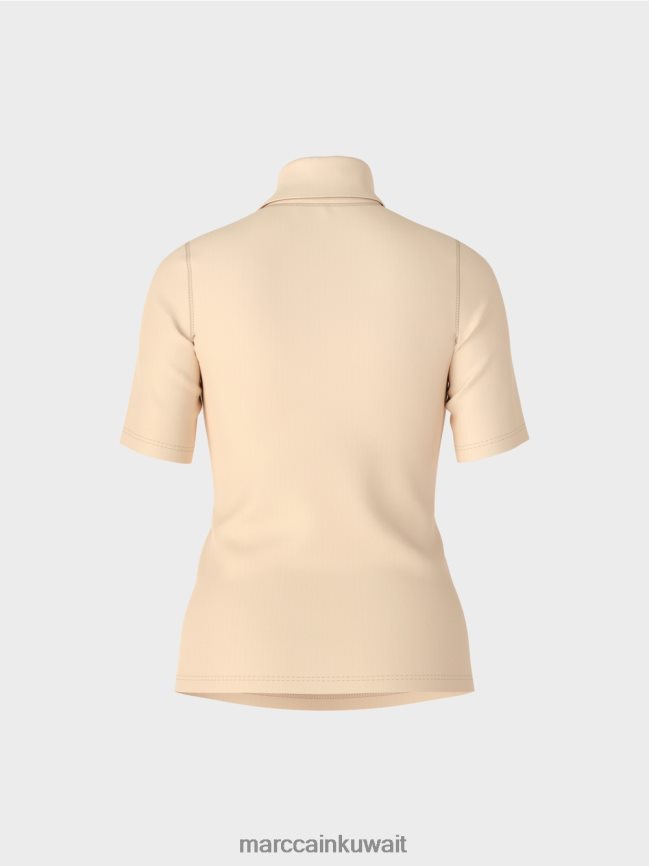 Marc Cain تي شيرت برقبة دائرية LVN0D61282 ملابس كريم غامق