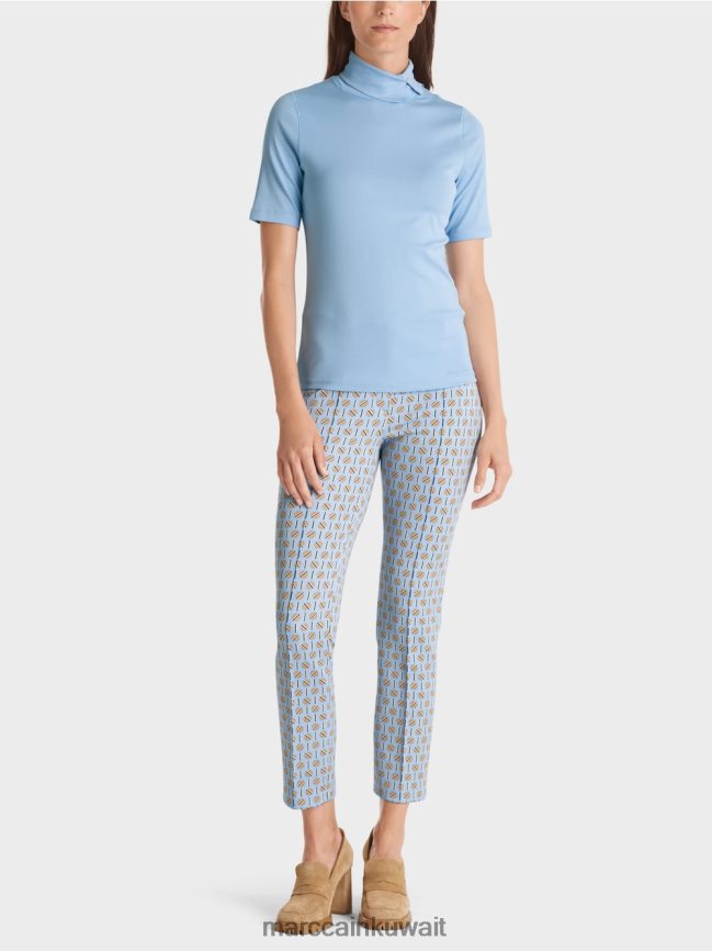 Marc Cain تي شيرت برقبة دائرية LVN0D61283 ملابس سماء الصيف المظلمة