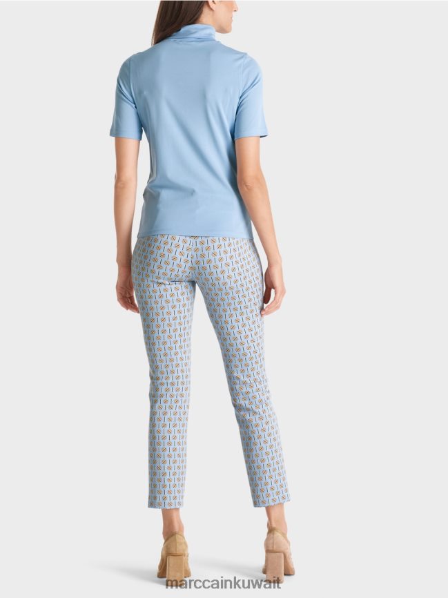 Marc Cain تي شيرت برقبة دائرية LVN0D61283 ملابس سماء الصيف المظلمة