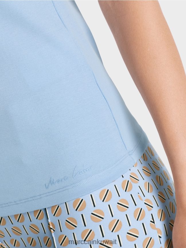 Marc Cain تي شيرت برقبة دائرية LVN0D61283 ملابس سماء الصيف المظلمة