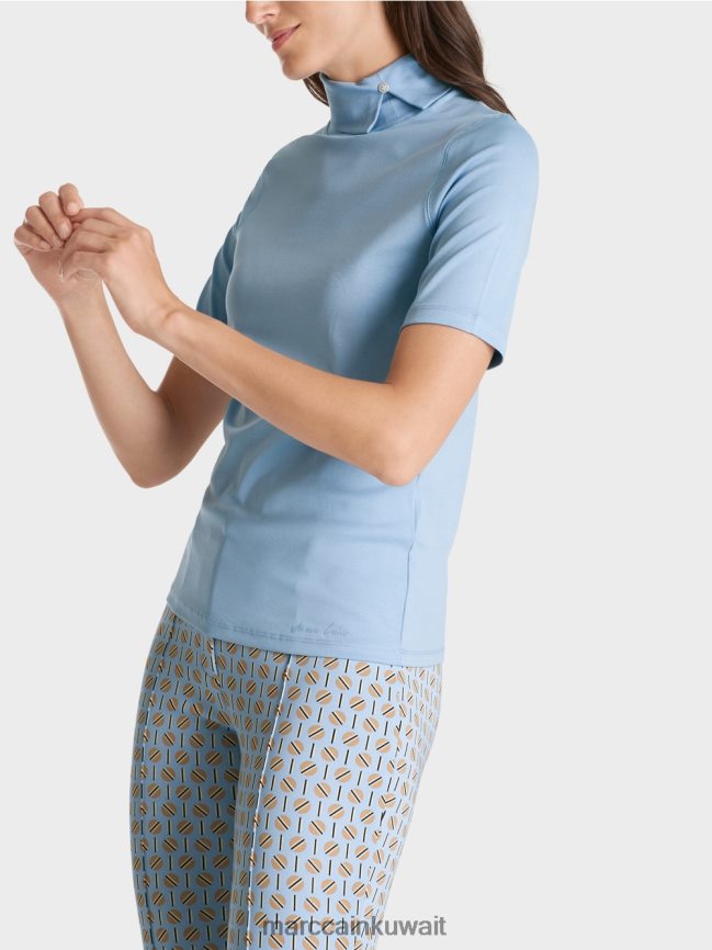 Marc Cain تي شيرت برقبة دائرية LVN0D61283 ملابس سماء الصيف المظلمة