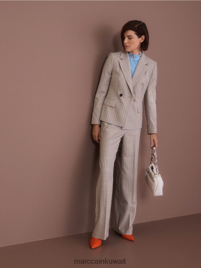 Marc Cain تي شيرت مع طوق مطرز LVN0D61284 ملابس سماء الصيف المظلمة