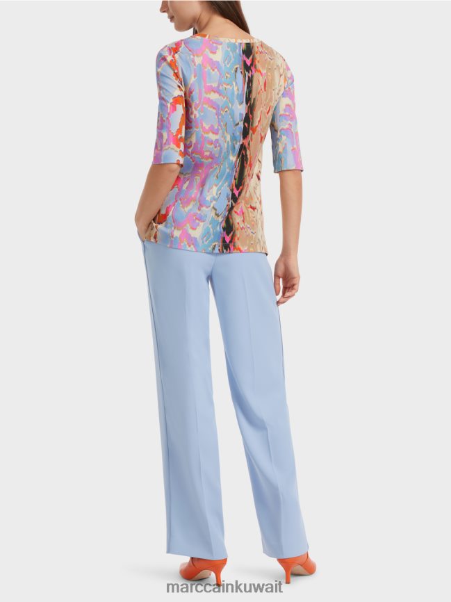 Marc Cain تي شيرت مطبوع ملون LVN0D61286 ملابس سماء الصيف المظلمة