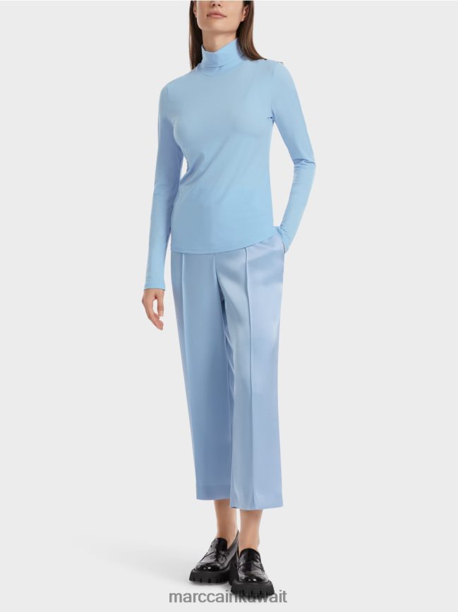 Marc Cain تي شيرت برقبة دائرية LVN0D61288 ملابس سماء الصيف المظلمة