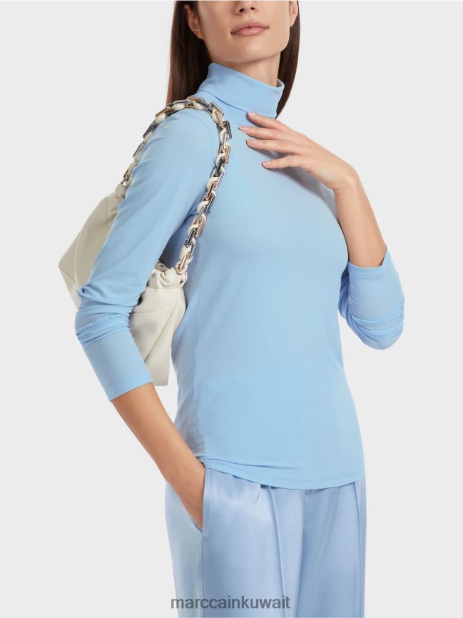 Marc Cain تي شيرت برقبة دائرية LVN0D61288 ملابس سماء الصيف المظلمة