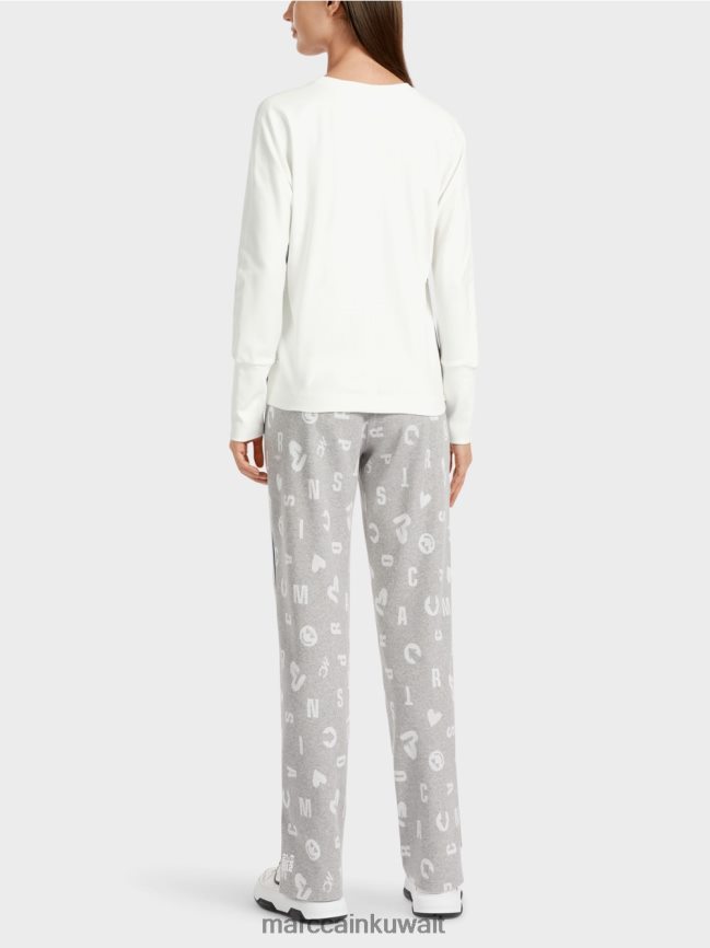 Marc Cain تي شيرت على شكل كيمونو LVN0D61298 ملابس أبيض مصفر