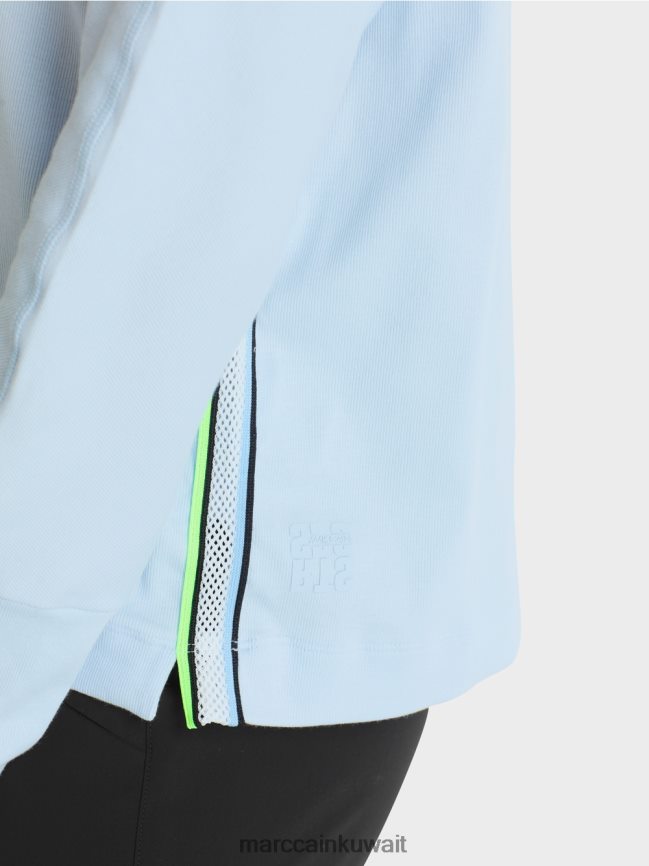 Marc Cain تي شيرت على شكل كيمونو LVN0D61299 ملابس مسحوق ناعم أزرق