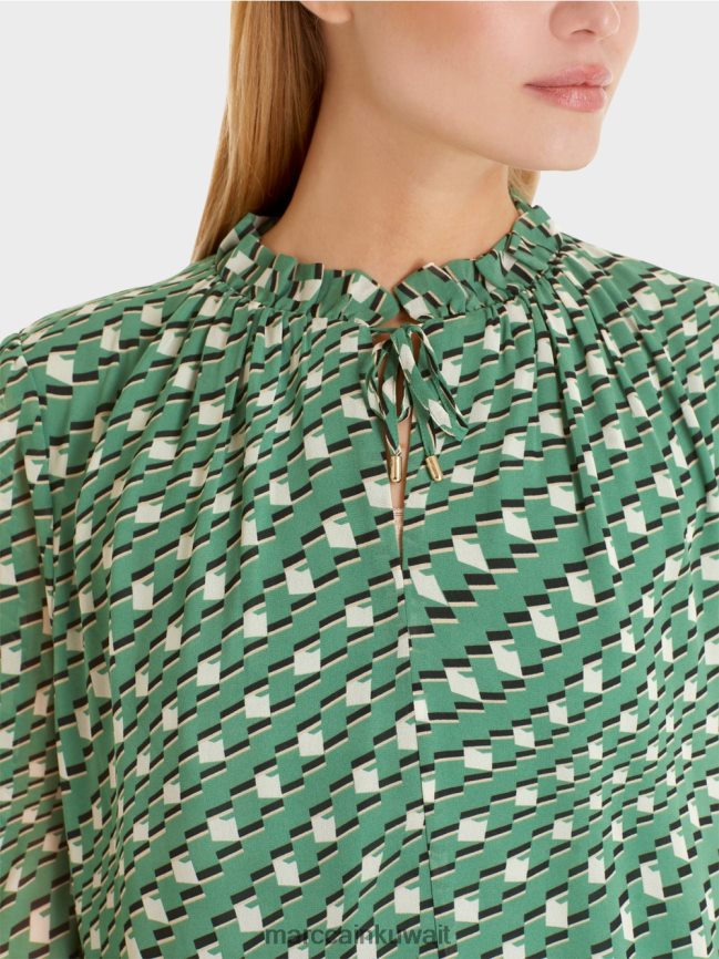 Marc Cain فستان بنمط رسومي LVN0D6129 ملابس طحلب أخضر