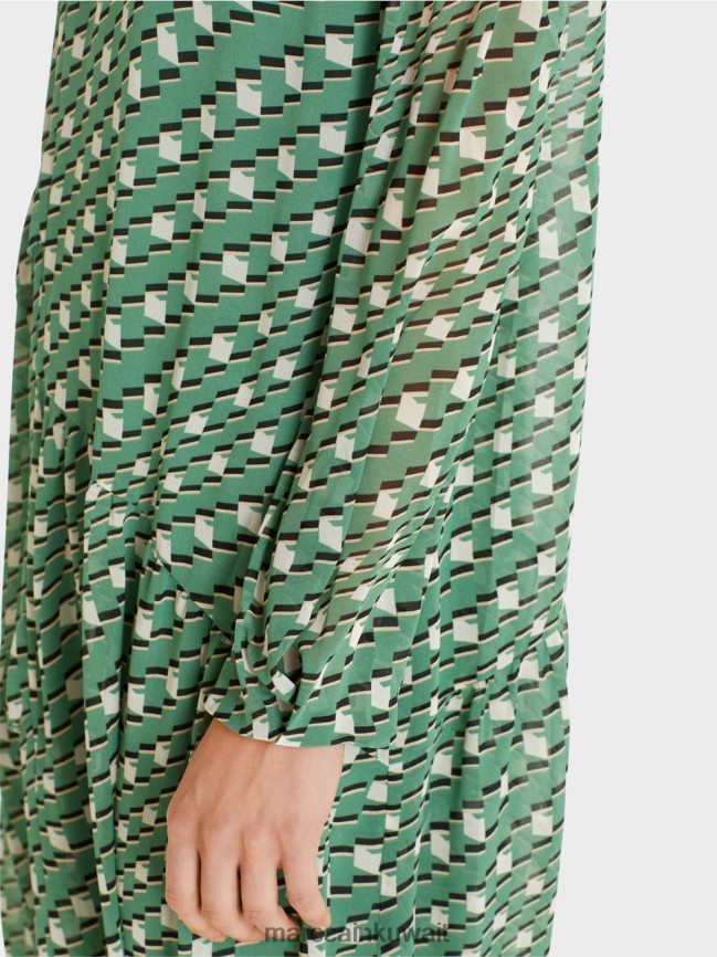 Marc Cain فستان بنمط رسومي LVN0D6129 ملابس طحلب أخضر