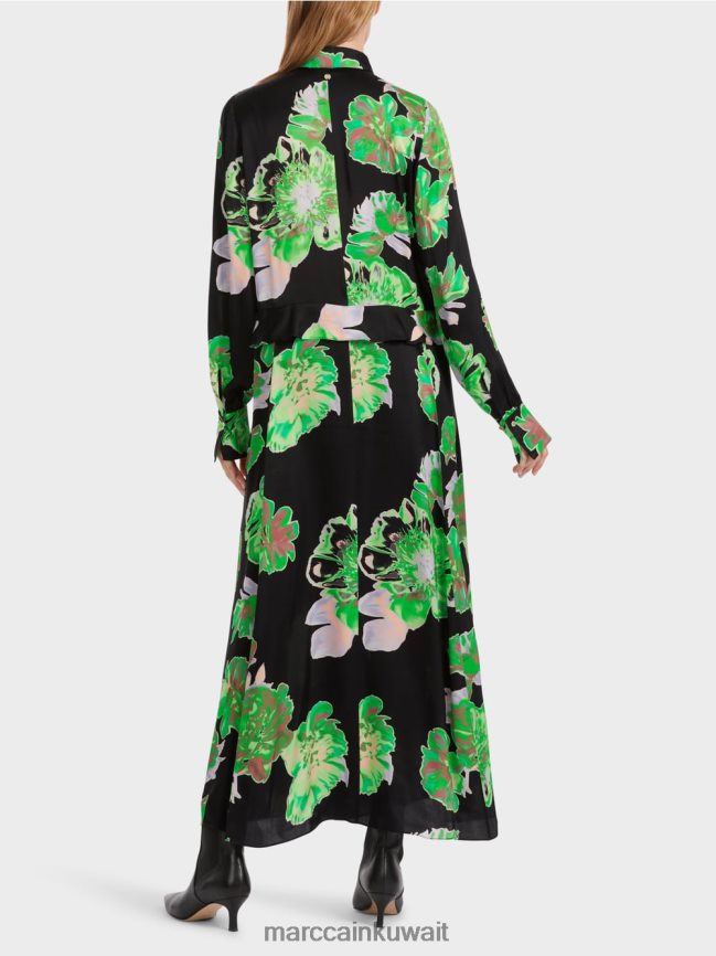 Marc Cain فستان أنثوي مع ذوي الياقات البيضاء LVN0D612 ملابس أسود