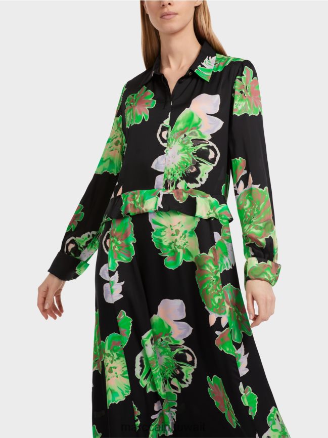 Marc Cain فستان أنثوي مع ذوي الياقات البيضاء LVN0D612 ملابس أسود