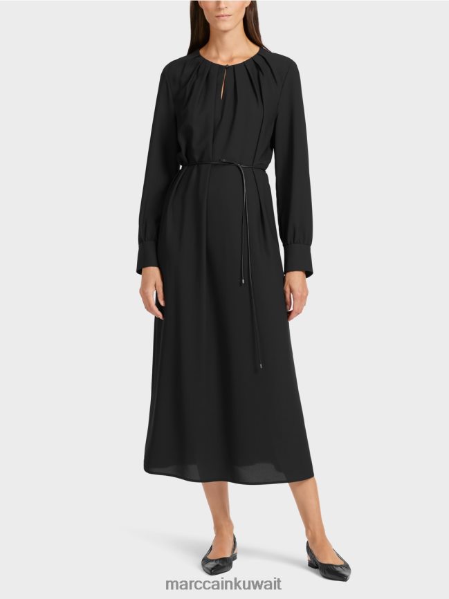 Marc Cain فستان أنيق بمظهر ريترو LVN0D6130 ملابس أسود